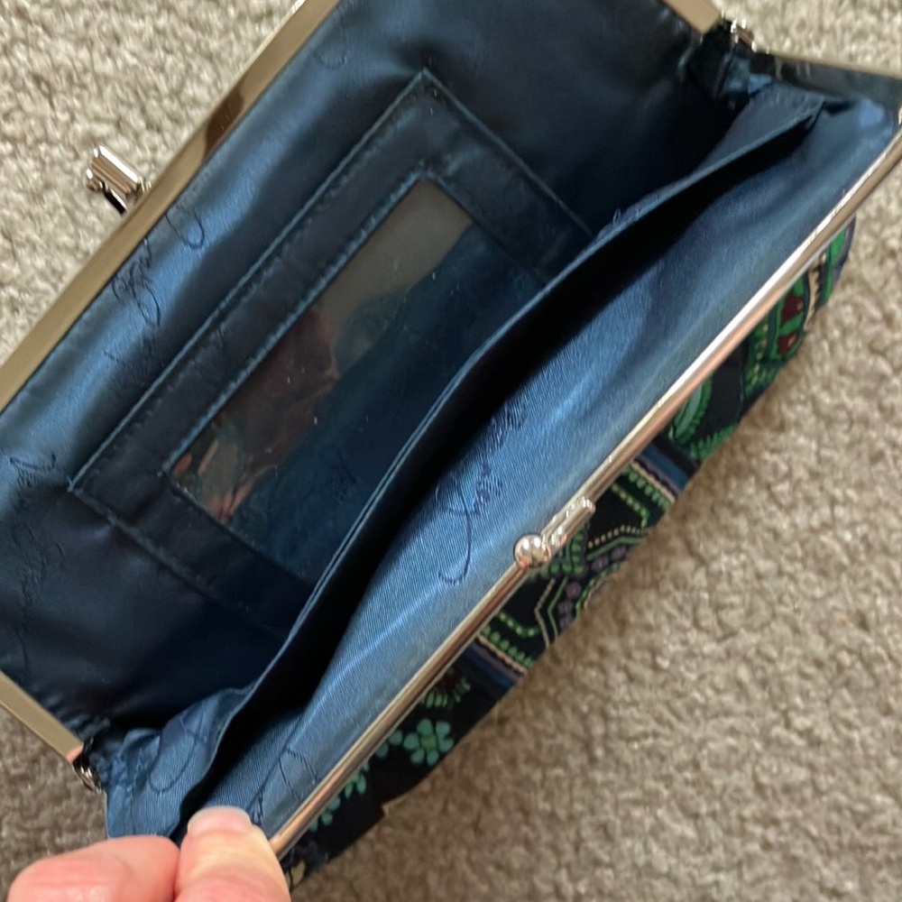 Vera Bradley Blue and Green Patterned Clutch - Picture 4 of 5